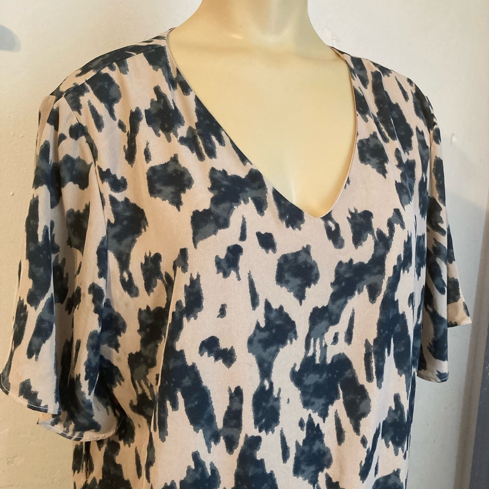She + Sky Print Dress with slip size L